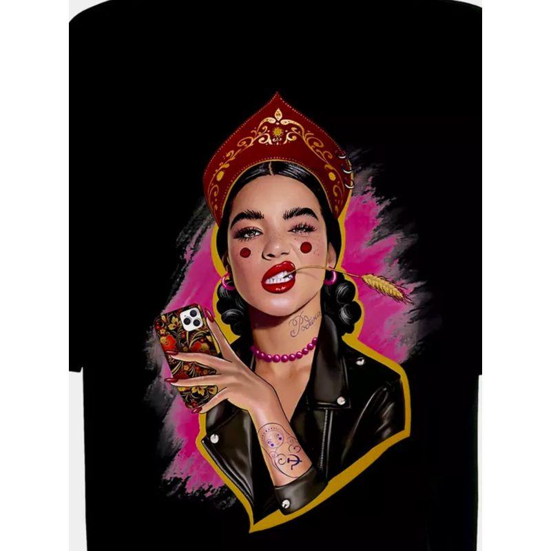 Western Style New Fashion Street Casual Loose Print Short sleeve T-shirt Top Printed T-shirt Top