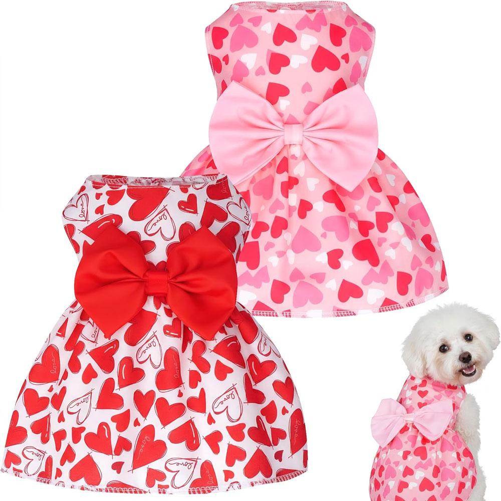 1 Pc Pet Summer Dress Cat & Dog Cute Floral Pattern Cool Skirt Valentine's Day and Wedding Dress