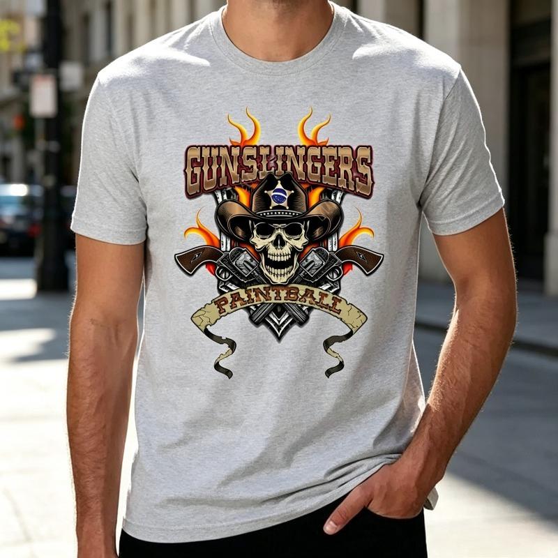 Cool Skull with Flames TShirt Unisexs Fashion Streetwear Hip Hop Graphic Tee Unisexs Casual Cotton Tops Cotton Casual Daily Wear