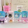 1 шт. Куроми Мультяшная Детская Постепенная Чашка с Крышкой Sanrio 150 мл Чашки для Завтрака Кофе Чашка для Молочного Чая Посуда Кухонная Чашка