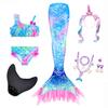 Girls mermaid swimsuit three-piece mermaid tail cross-border explosion bikini swimsuit beach swimsuit flash