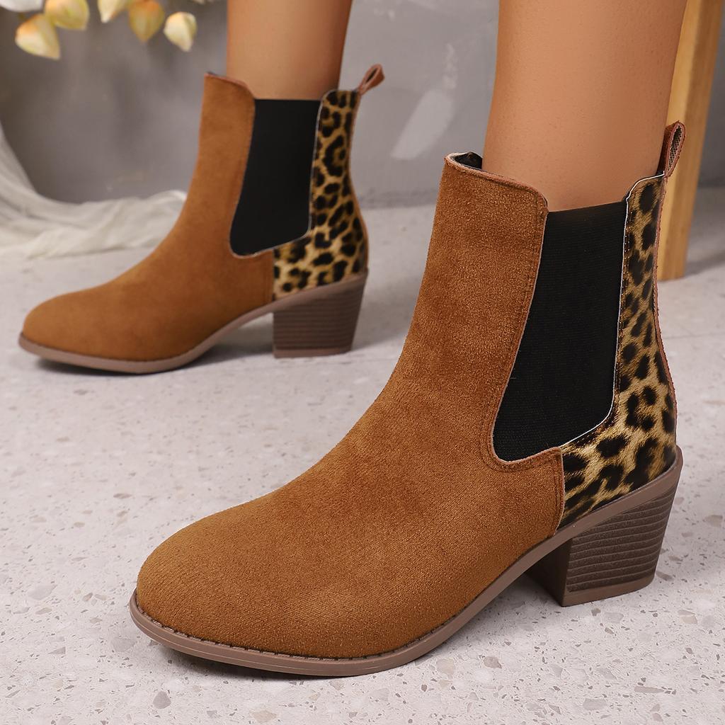 Fashion Winter Sexy Women Ankle Boots Autumn Comfortable Short Zip Boots Retro Round Toe Square Heel Big Size Shoes Zapatos De Mujer