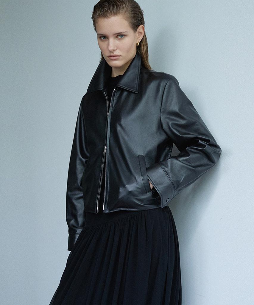 VERDEMAR Two-Way Lambskin Zip-Up Jacket