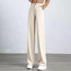 Women's Wool Fleece-Lined High-Waisted Wide-Leg Pants for Autumn/Winter 2025