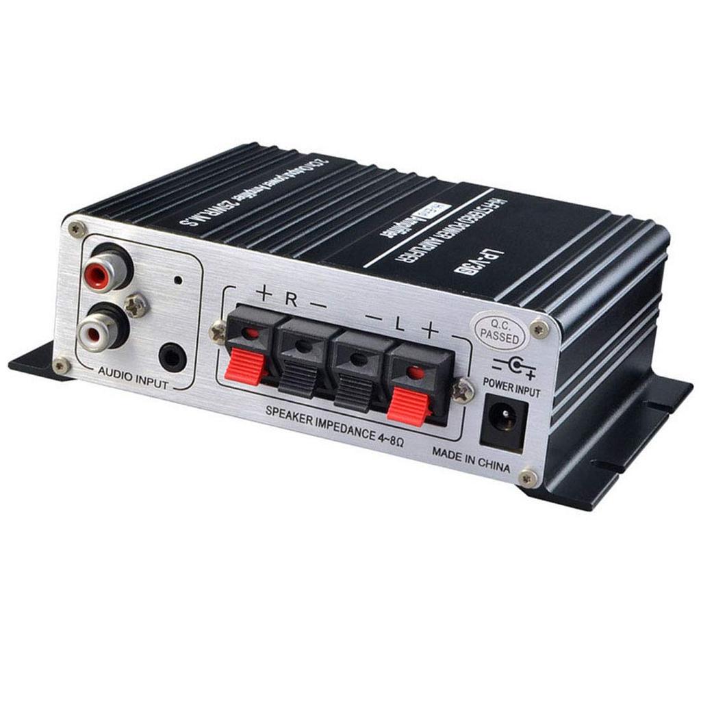STRIVEHUGTOSUCCESS Лепи LP-V3S Черный Усилитель мощности 12 В Мини Hi-Fi Стерео Цифровой MP3 Автомобильный Аудио Динамик (3,5 мм аудиовход Черный)