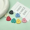 20Pcs 18Mm Colored Heart Shape Plastic Buttons For Clothing  Children'S Sweaters Cute Button Needlework Diy Sewing Accessories