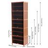 11-Tier Bamboo Shoe Cabinet Storage Organizer, Fully Enclosed Door Entryway Rack with Ventilation, for Living Room Bedroom