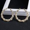 Trendy Bamboo Hoop Earrings - Gold & Silver Tone Classic Jewelry