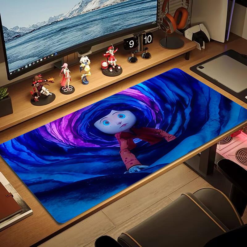 Coraline Print Cushion Non-slip Laptop Tablet Big Mousepad XXL Mat Mini PC Playmat With Lock edge