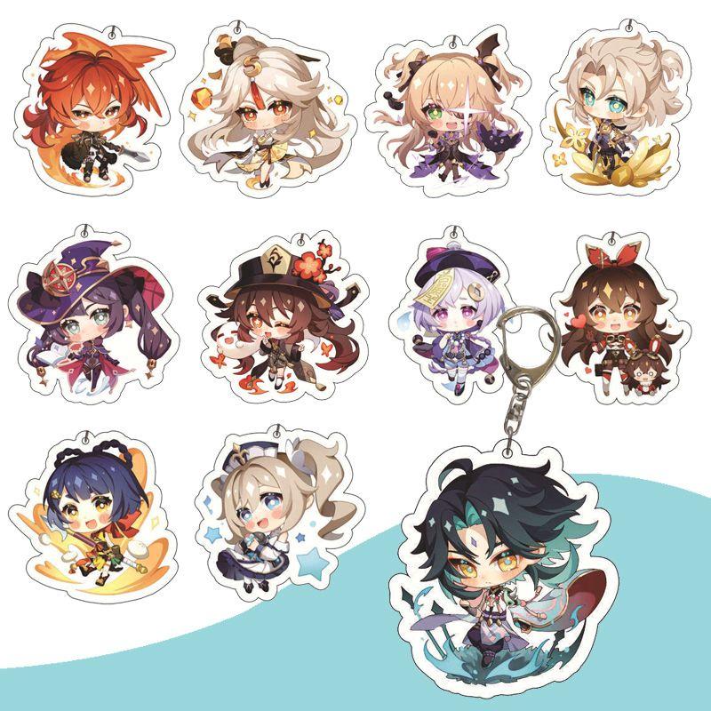 Оригинальный чехол для игрового персонажа Genshin Impact Акриловый милый брелок-шарм для фанатов