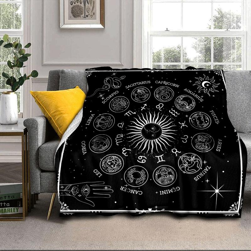 Astrological Symbols Mandala Blanket Flannel Blanket Throw Blanket Sofa Cover Blanket Soft Premium Blanket Picnic Blanket Tv Blanket Gifts