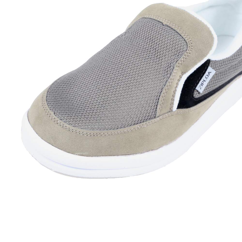 co-cos nobuoka ZIPLOA Ultra-Lightweight Slip-On Work Shoes with EVA Soles and No Toe Cap, Women's Sizes Available, Gray, Size 26cm