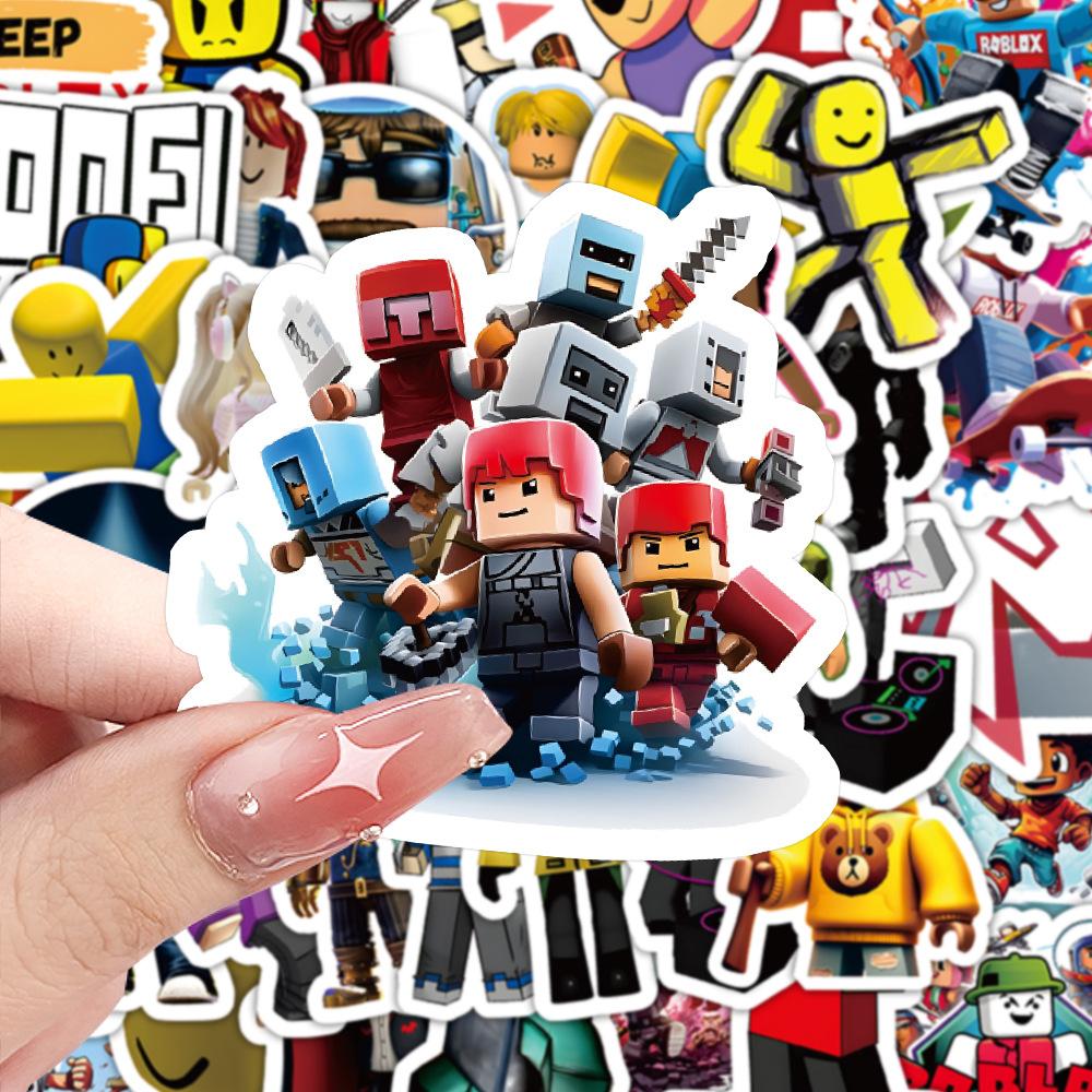 Roblox 60 шт. Водонепроницаемые наклейки Виртуальный мир Виниловые наклейки Для детей Ноутбука Багажа Блокнота Скейтборда Бутылки с водой Декор