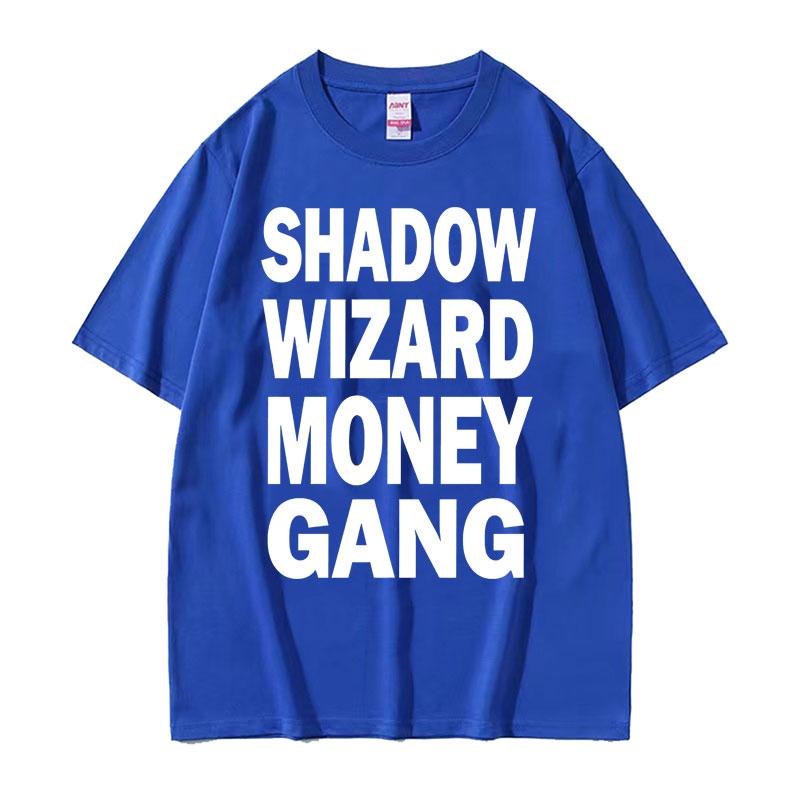 Joeyy Shadow Wizard Money Gang Футболки с принтом букв Смешная футболка с мемом Y2K Мужчины Женщины Харадзюку Хип-хоп Оверсайз Уличная футболка