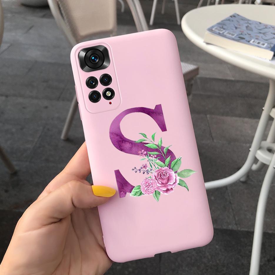 Чехол для Xiaomi Redmi Note 11 4G Note 11S Милые Буквы для Пары Мягкий Тонкий Чехол-Фонда для Xiaomi Redmi Note 11 Pro Note11 S Чехлы