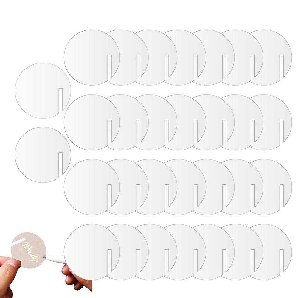 Бирки для бокалов с вином 30 шт. Круглые бирки для напитков на вечеринку, маркеры для бокалов и подвески, DIY-этикетки для напитков, круглые бирки для напитков на вечеринку