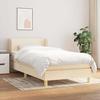 3126626 vidaXL Divan Bed with Mattress Cream 100x200 Cm Fabric