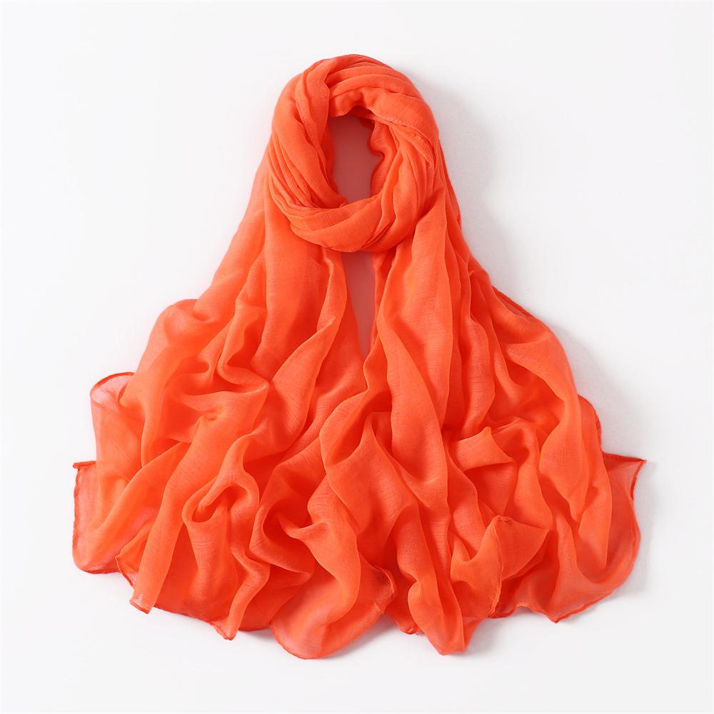 New Cotton Linen Scarf For Women Girls Students Autumn Classic Solid Color Scarves Retro Soft Foulard Viscose Female Wrap Shawls