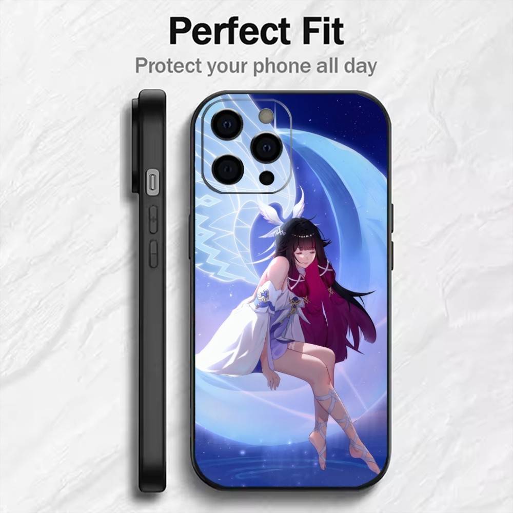 Чехол для телефона 'Девушка К-Коломбина' для iPhone 17, 16, 15, 14, 13, 12 Plus, Max, Мягкий Силиконовый, Черный