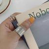 S925 Sterling Silver Rings For Women Korean Circular Ring Multilayer Wide Face Ring Jewelry
