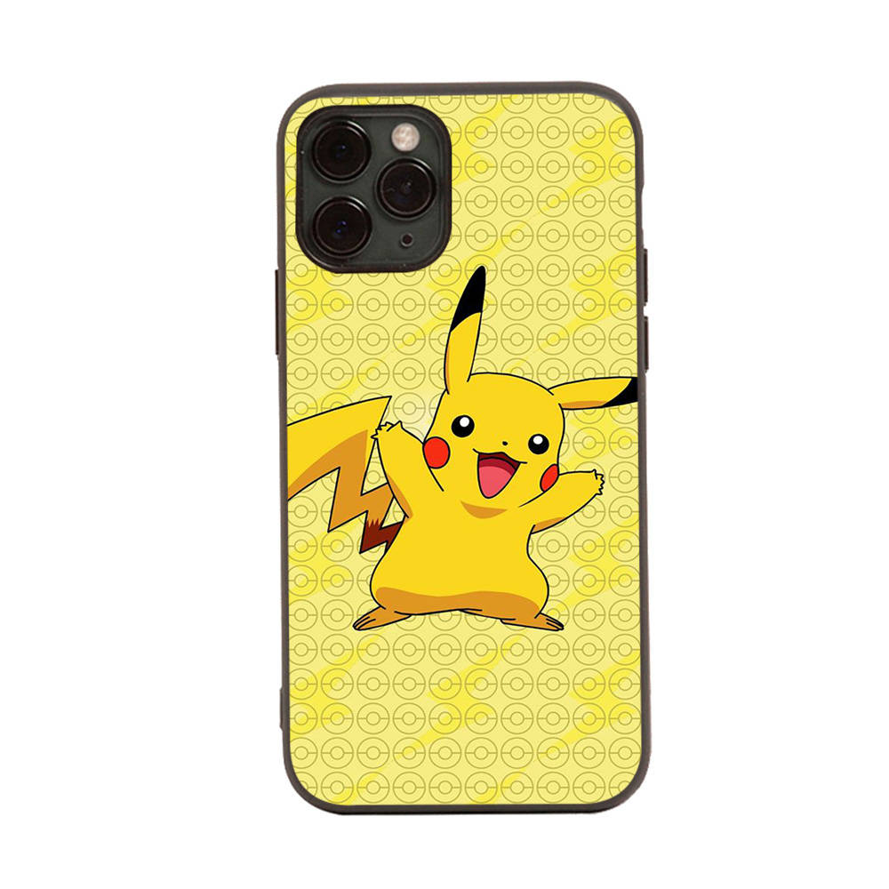 Чехол PK19 Little Cute Pikachu Black Sofe для Samsung Note 20 Lite S24 Ultra S23 A03 A05 A06 A11 A71 A15 A16 A13 A24 A25 A33 A52 A53 A50 M55 M35 Plus