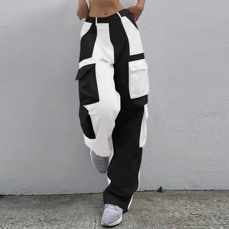 ZANZEA Womens Casual Patchwork Loose Long Cargo Pants