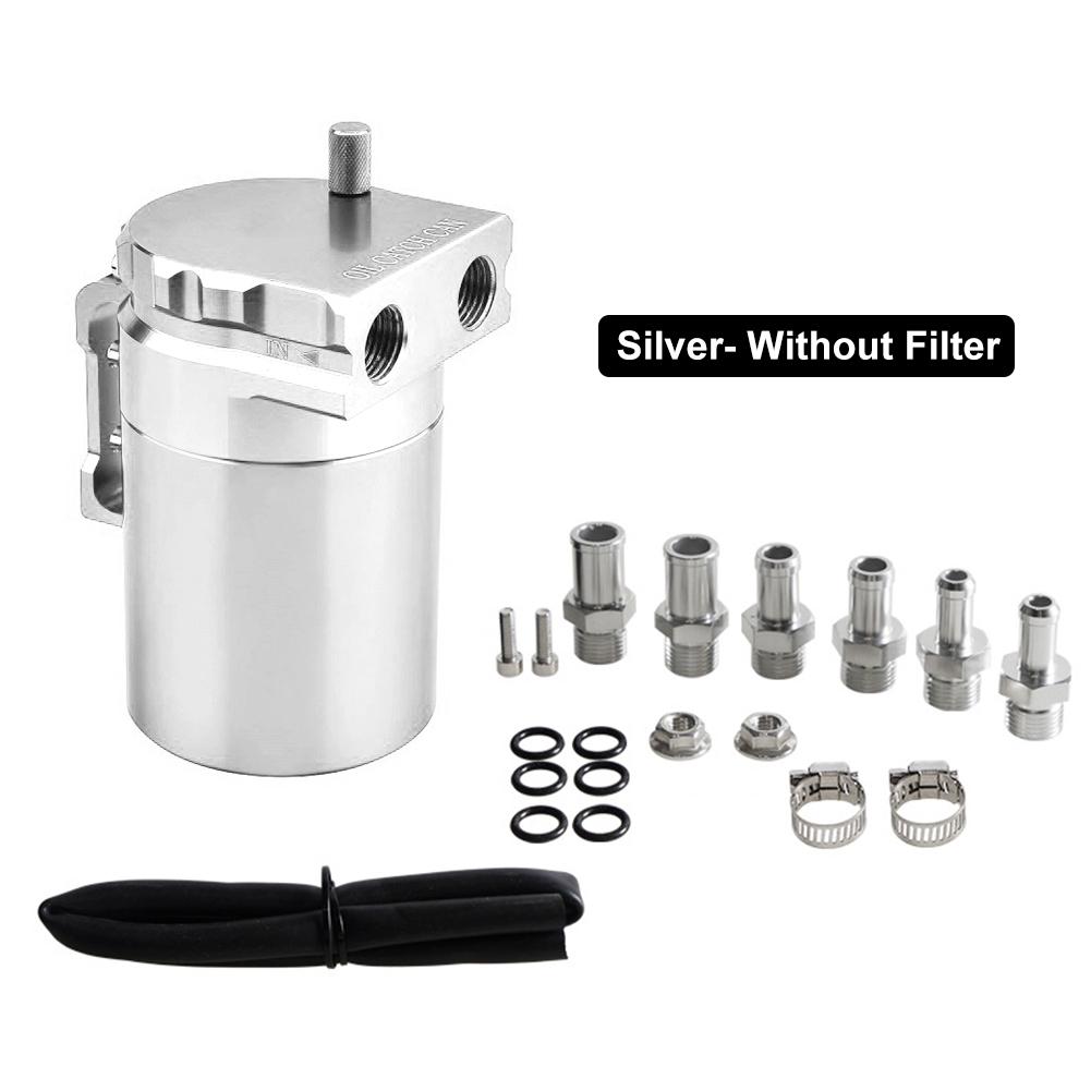 Универсальный алюминиевый маслоуловитель с перегородками, резервуар для улавливания топлива с воздушным фильтром, красный, черный, синий, серебристый, фиолетовый, маслоуловитель