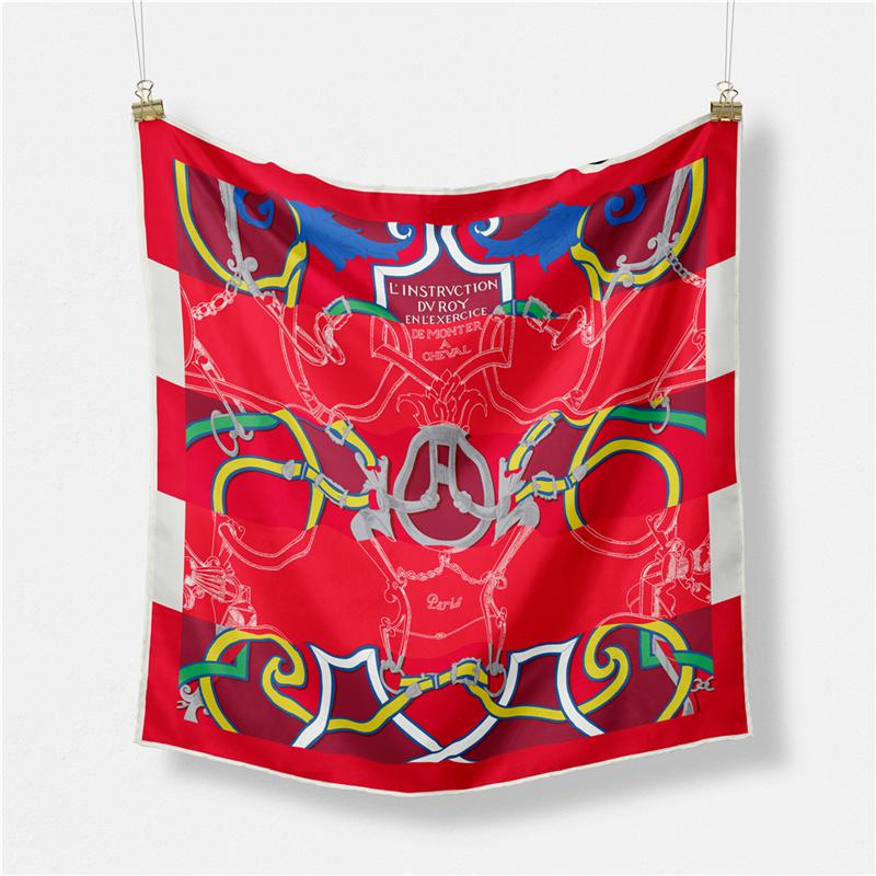 Twill Silk Scarf Women Indian Tiger Print Square Scarves Wraps Bandana Small Hijabs Silk Foulards Tie Headband Neckerchief 53CM