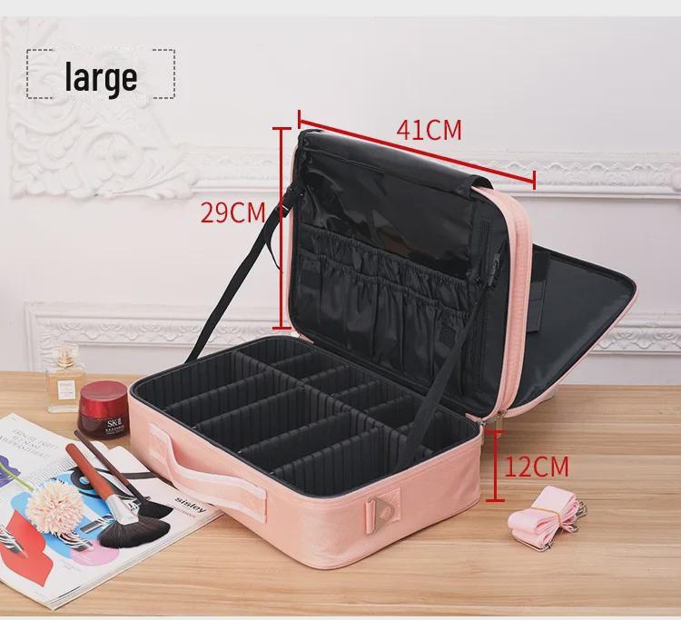 Вместительная многослойная косметичка-органайзер