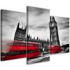 Three Piece Picture Canvas Print Red London Bus