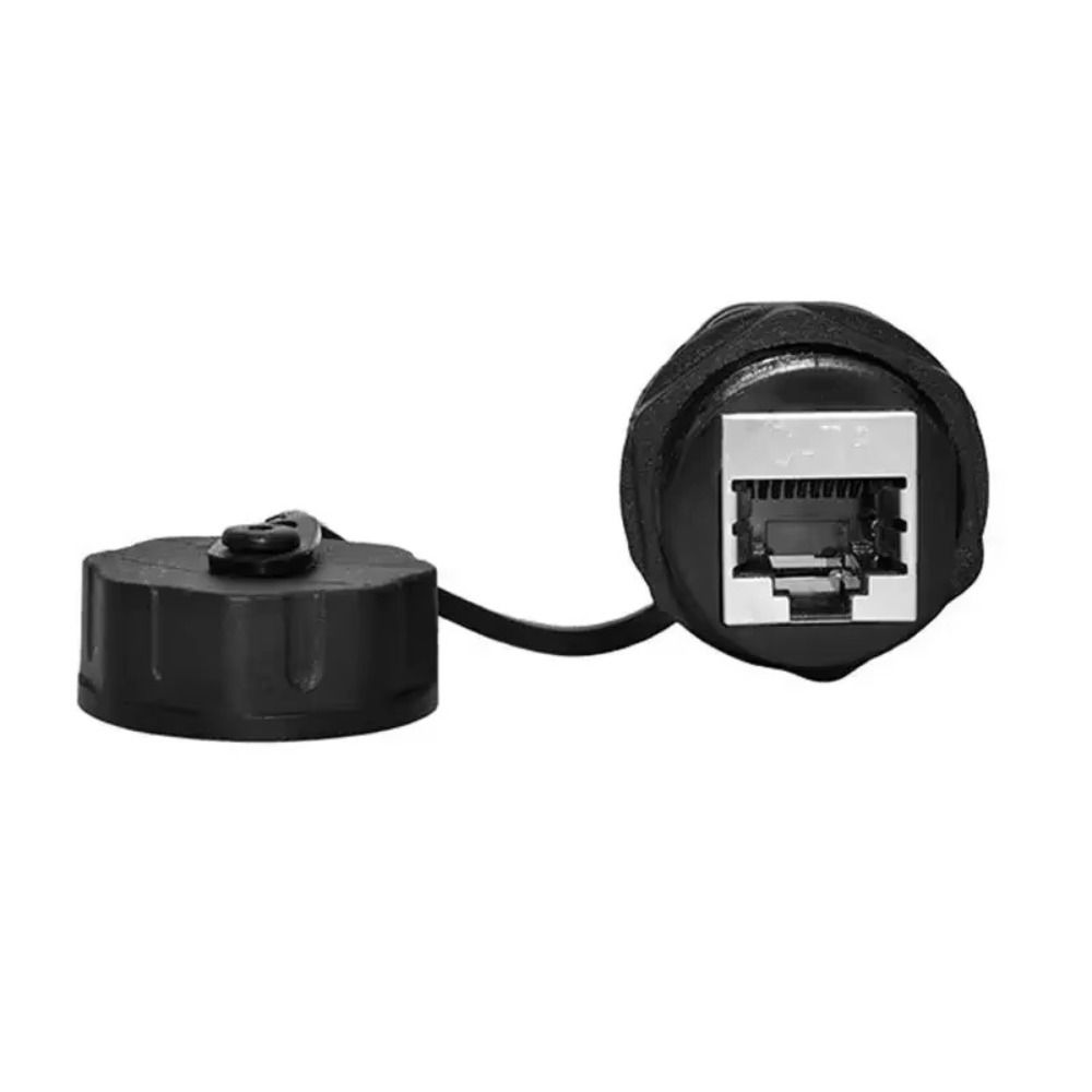 Shielded Cat6A RJ45 Network Connector IP68 Waterproof Socket Panel Joint Industrial