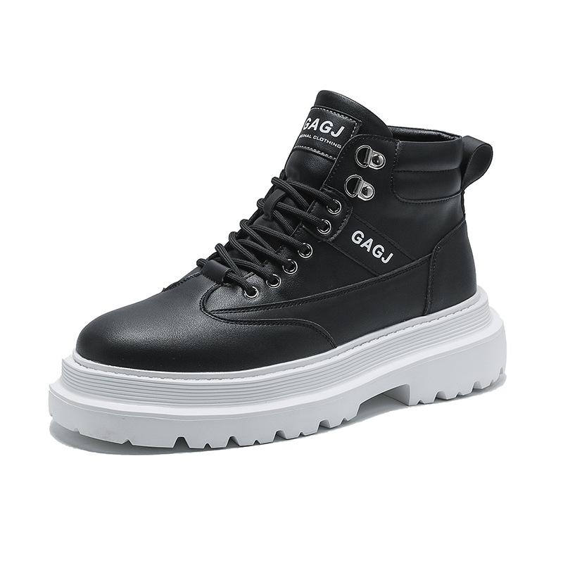 Мужские высокие туфли для серфинга осенне-зимняя мода с белыми мужскими ботинками на платформе туфли с увеличенным голенищем мужские туфли-локомотивы модная мужская обувь