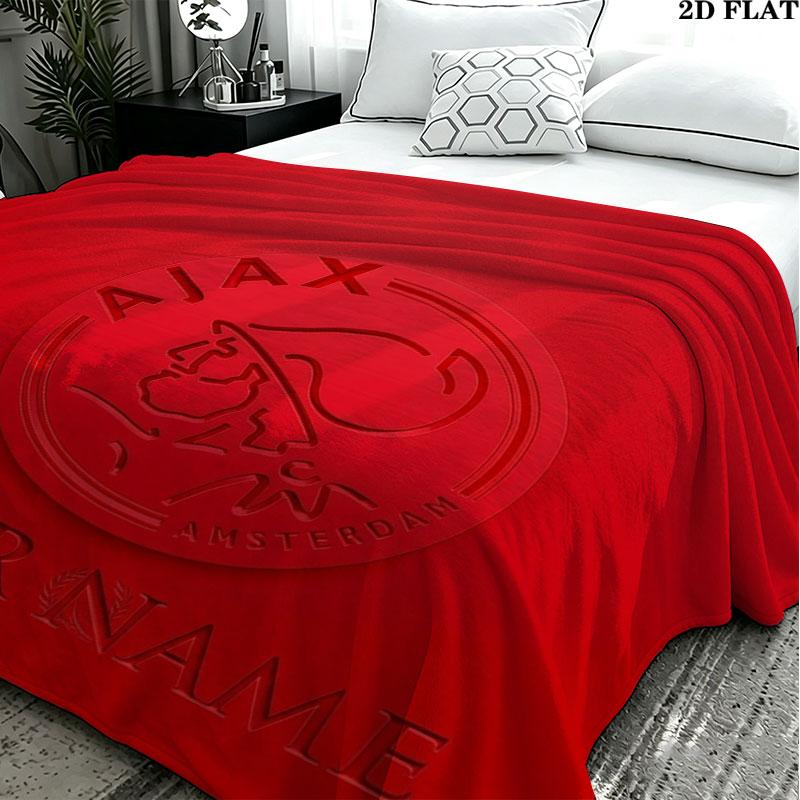 1PC AFC Ajax Custom Name Patterned Flannel Blanket Suitable For All Seasons for Home Decor Warmth and Comfort Gifts Holiday Present