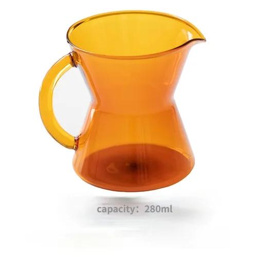 Amber Glass Milk Jug with Handle Small Milk Bottle Heat-resistant Glass Coffee Cup Brew Coffee Sharing Pot