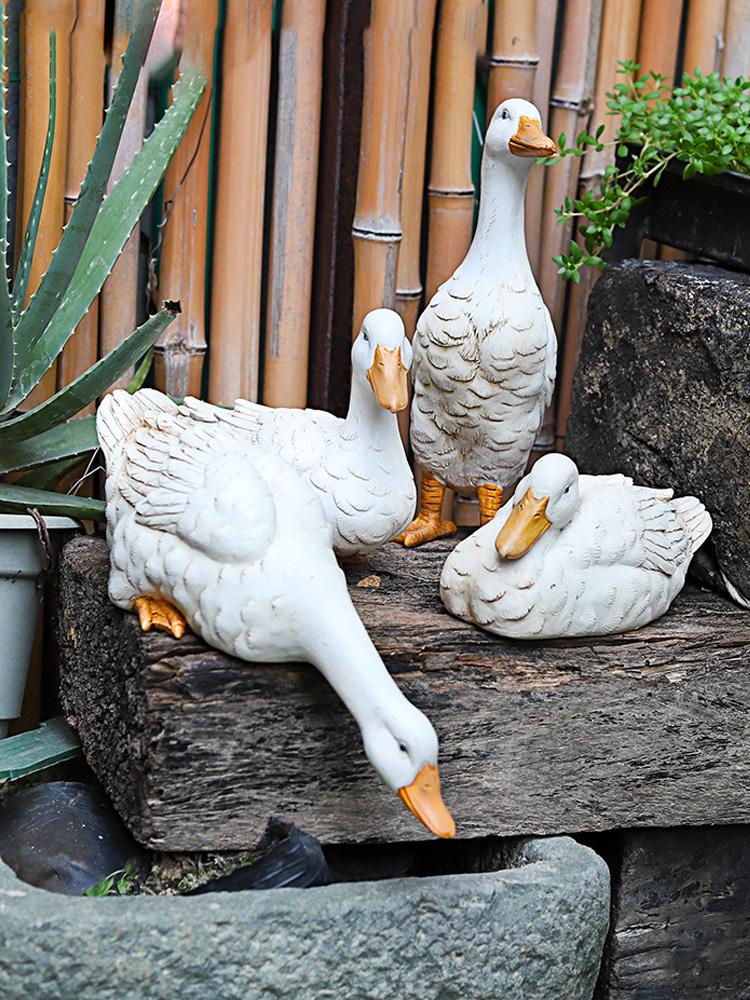 Уличная имитация утки, украшение, садовый пруд, водный ландшафт, макет, смоляное украшение