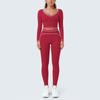 New contrasting color grinding low neck tight yoga suit high-end sports fitness suit running exercise suit