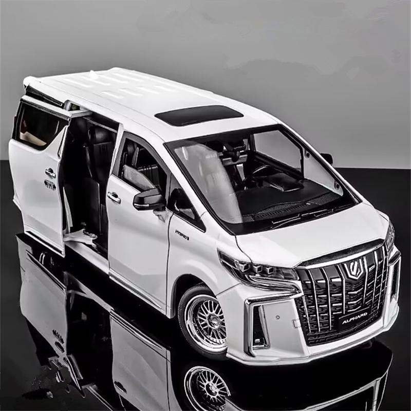 Новая 1/18 Toyota Alphard MPV Модель автомобиля из сплава Литая металлическая игрушка Коммерческие автомобили Модель автомобиля Звук и свет Симуляция Подарок для детей