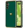 Protective Case - PROSHOP - for Samsung Galaxy A04s / A13 5G - Flexible TPU - Heart Pattern - Night Green