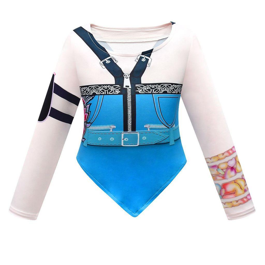 Детский Девочки Аниме Мультфильм K-Pop Зои Принт Футболка Юбка Сумка Накидка Комплект Наряд Рождество Ролевые Игры Хэллоуин Косплей Костюмы