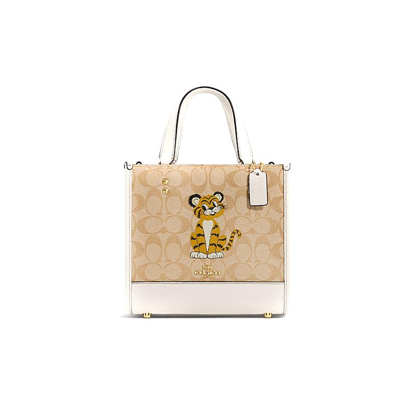 COACH handbag Dempsey 22 Classic Presbyopic Tiger Print Coated Canvas and Leather Tote Bag Tote Bag Shopping Bag Shoulder Bag Crossbody Bag Small