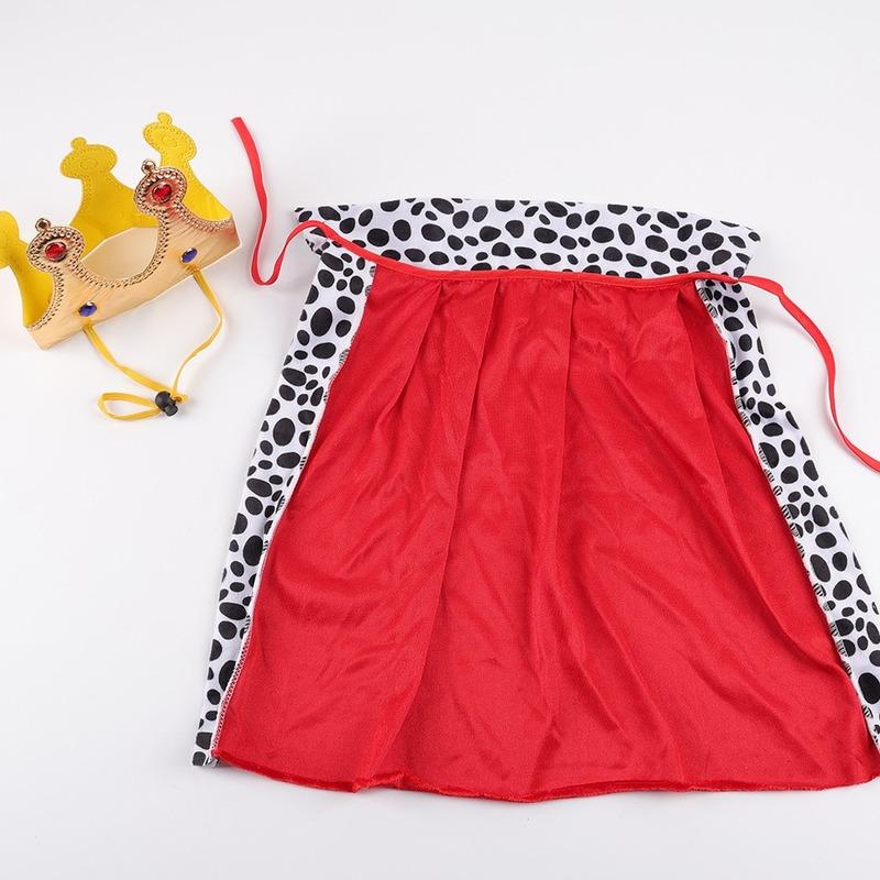Funny Pet King Costume Velvet Red Cloak Gold Crown Set Cosplay Clothes Party Dress Up Apparel for Dogs Cats