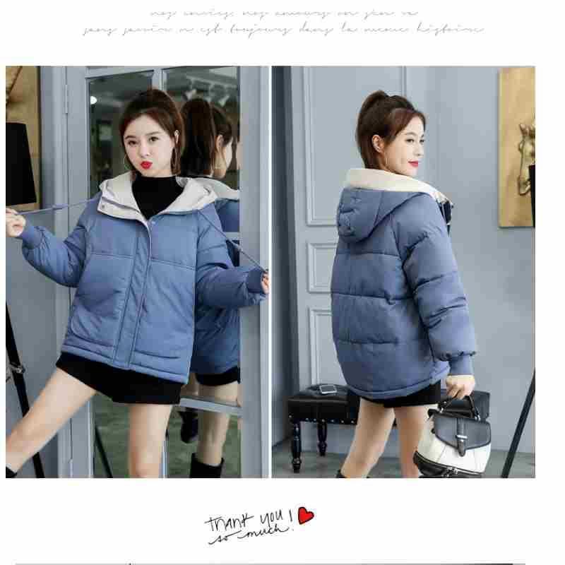 Women's Winter Hooded Jacket Short Cotton Coat Keep Warm Slim Fit Korean Fashion Plus Size Loose Women's Winter Down Jacket