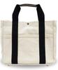 Canvas Tote Bag for Shoulder Commuter Large In Maternity X [Flis] Women, Mother's Bag, Bag, Bag, Capacity, A4, 2-way [Featured STYLE] (WHITE BALCK)
