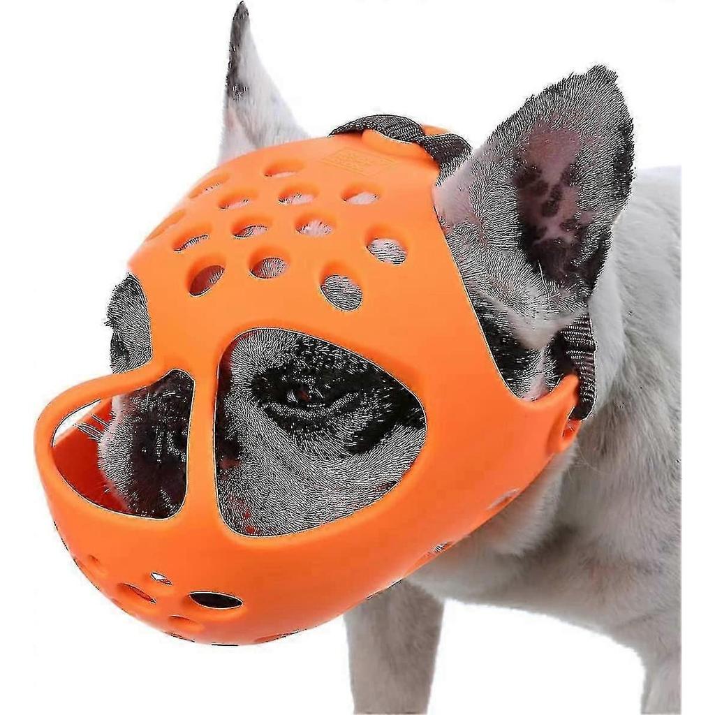 Short Snout Dogs Muzzle - Soft Silicone Breathable Bulldog Muzzle for Biting, Chewing, Licking 2025