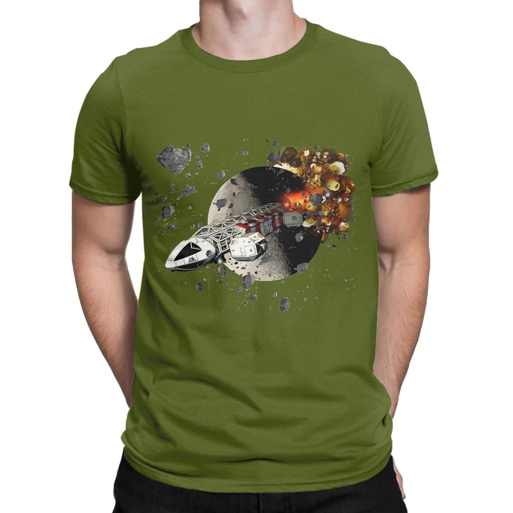 SPACE 1999 Fleeing the explosion Funny 100 Cotton TShirt Space 1999 Tops Tees For Unisex