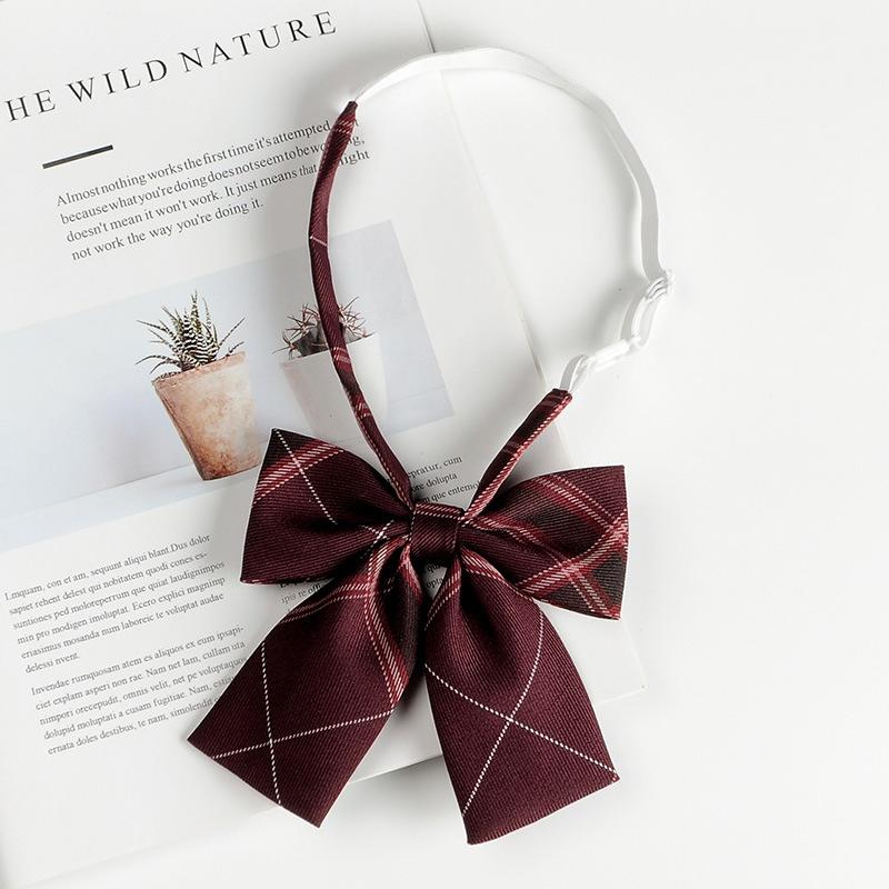 JK Bow Tie for Women, Japanese Uniform Shirt, College Style Student Plaid Tie, Men's Free Ribbon Accessories