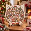 Wooden Christmas Dog Puzzle Irregular Shape Puzzle Ornament  Tabletop Decoration