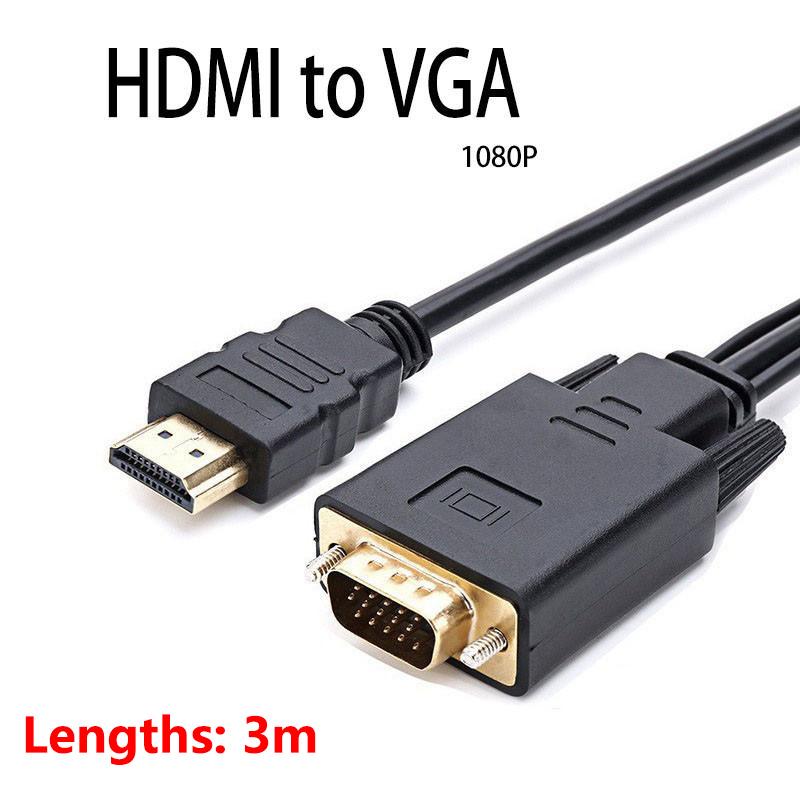 Совместимый с HDMI адаптер VGA HD 1080P конвертер 1,8 м кабель для настольного компьютера ноутбука ПК ТВ приставки монитора