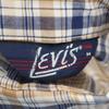 Levi's Винтажная рубашка 70-х годов в клетку, с длинным рукавом, M, бежевая и другие, мужская, б/у