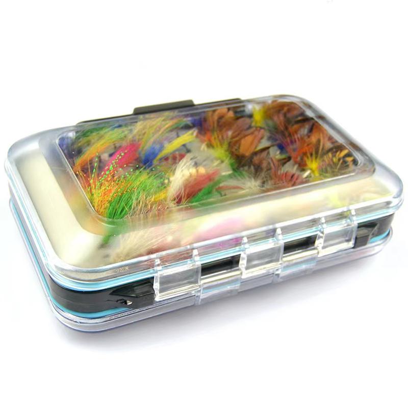 ToMyo 64Pcs/Set Fishing Fly Set Combo With Box Dry Fishing Tackle